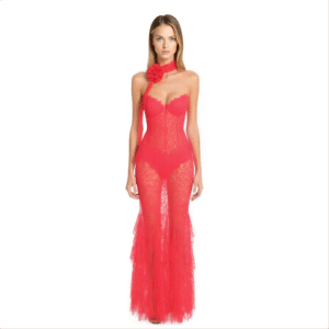 Polly Cherry Lace Maxi Dress